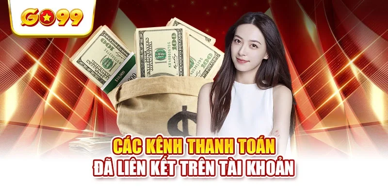 Các kênh thanh toán đã liên kết trên tài khoản